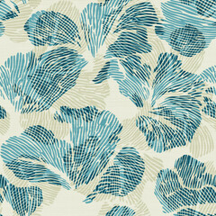 Seamless abstract Organic Shapes with Linear Texture Pattern background
