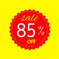 Colorful discount badges with percentages off for retail sales and promotions