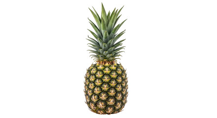Isolated pineapple tropical fruit with green spiky leaves, food and healthy nutrition