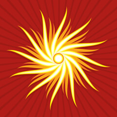 Abstract Sun Vector Image - Vibrant Energy Symbol with Dynamic Rays