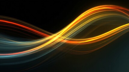 Flowing curved luminous arcs glowing across abstract
