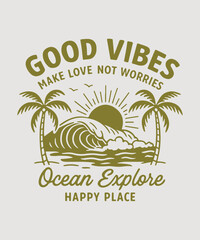 Naklejka premium I will design vintage retro illustrations for outdoor t shirts