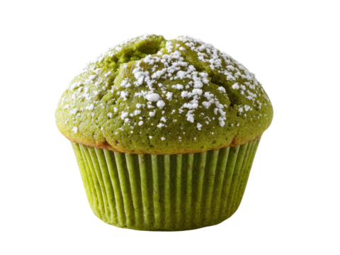 Green Tea Muffin with Powdered Sugar