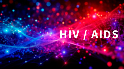 HIV AIDS medicine concept, Banner for National HIV AIDS and Aging Awareness Day, HIV virus cells. immune deficiency