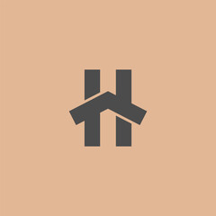 Minimalist letter H logo with home and house concept