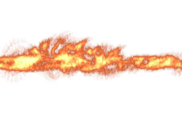 Isolated fire texture with orange flames on transparent background, rendering, PNG