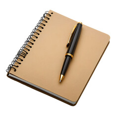 Naklejka premium Professional Notebook and Pen on White Background for Office Stationery Display