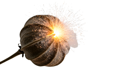 Exploding seed pod isolated PNG with Transparent Background
