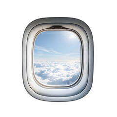 Professional Airplane Window Isolated on White Background
