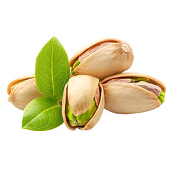 Fresh Pistachio Nuts on White Background: Alluring and High-Quality Image