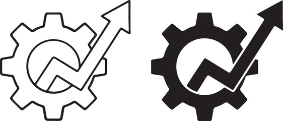 Gear Growth Arrow Business Success Technology Progress Icon