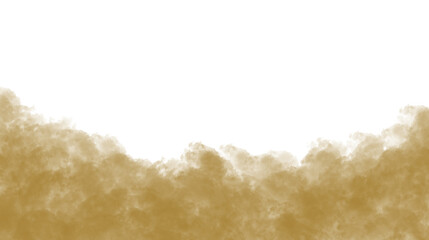 Brown dust, sand, soil, smoke cloud particles isolated on a transparent background. Sandstorm effect, smog, dust explosion rising, Smoke fog overlay effect, dirty sand overlay. Blurred soil dust.