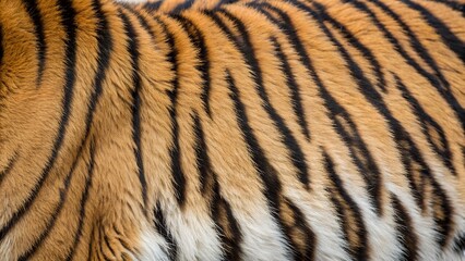 Natural Tiger Fur Texture with Striking Black Stripes