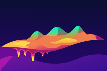 Glowing Fractal Dunes Melting in Neon Light