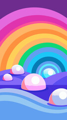 Holographic Pearl Dunes Glowing in Rainbow Arcs