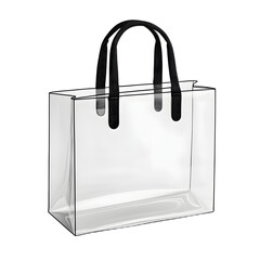 Professional Transparent Shopping Bag with Black Handles for E-commerce