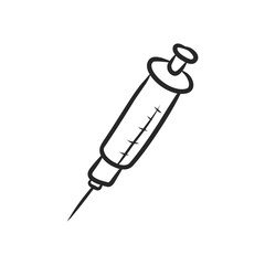 Hand-Drawn Syringe Doodle Vector Sketch Illustration