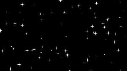 Twinkling glitter stars animation, fast line glitter motion, white cartoon blinking stars, flat vector doodle sparkle, glowing light trails, 2D shining twinkle effect on black screen background. 4k - Powered by Adobe