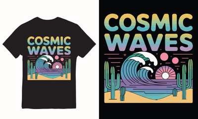 Cosmic Waves T-Shirt Illustration