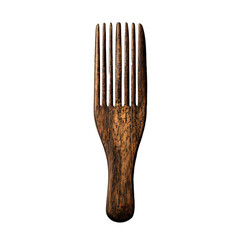 Professional Wooden Hair Comb on White Background for Hair Styling and Grooming