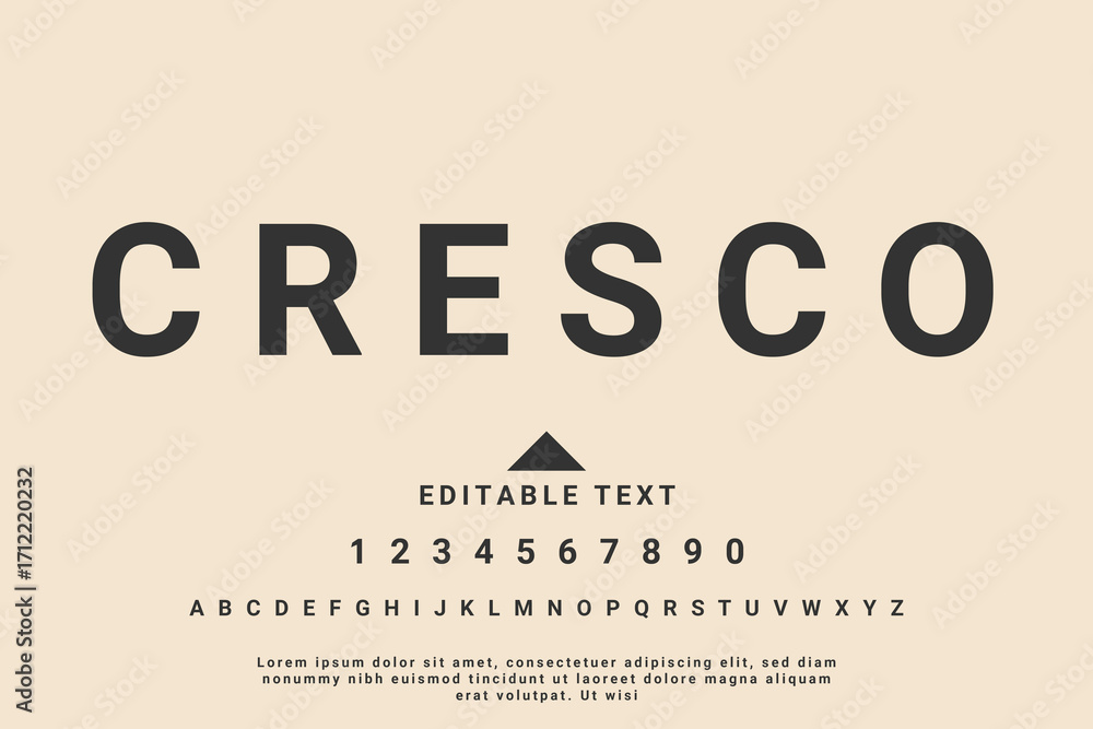Aufkleber retro font alphabet and numbers with editable text placeholder