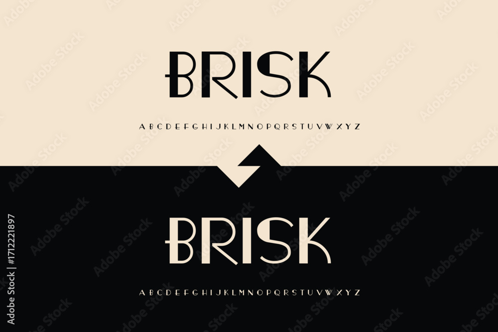 Poster modern brisk logo design with elegant typography and subtle arrow