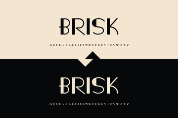 Modern brisk logo design with elegant typography and subtle arrow