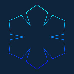 Obraz premium シンプルな雪の結晶アイコン ブルーグラデーション〜Simple snowflake icon blue gradient〜