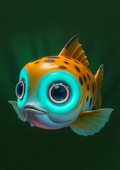 Tropical cartoon fish