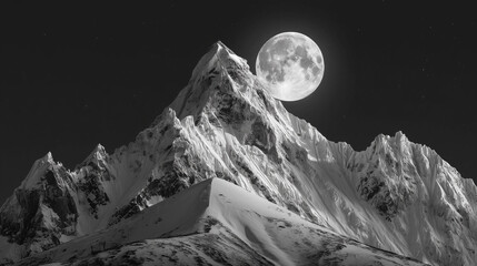moon over the mountains