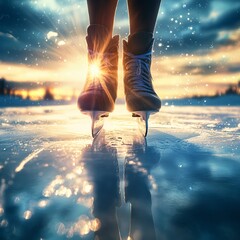 Schlittschuhe auf dem Eis