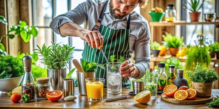 Eco-Friendly Mixology: Bartender Crafting Sustainable Cocktails