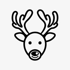 Christmas reindeer head illustration christmas holiday.