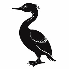 Cormorant vector clean black silhouette design white background