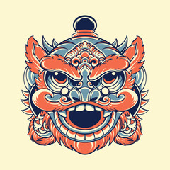 Lion Dance illustration asse.t vector art