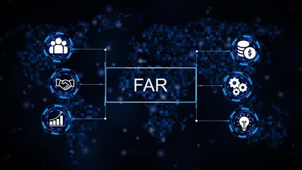 Digital world map with interconnected icons representing business growth teamwork finance innovation and global strategy concept for corporate success and international collaboration - Powered by Adobe