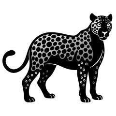 animal, leopard, predator, silhouette, graphic, cat, black, design, minimalist, nature, vector, wild, felino, powerful, profile, spot, bold, drawing, mammal, rhino, striking, art, illustration, isolat