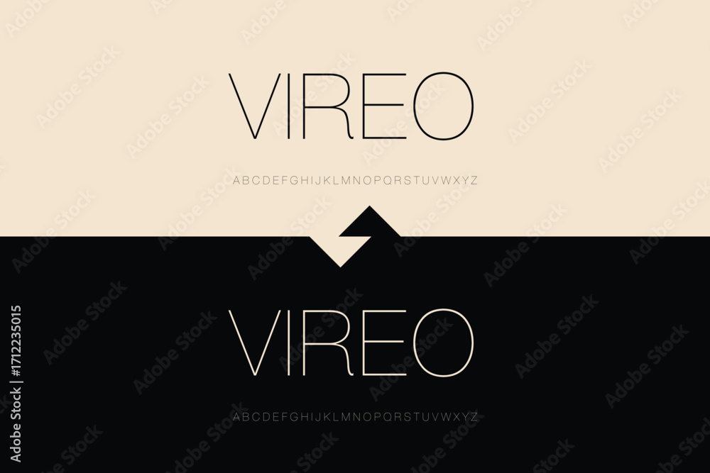 Poster modern vireo logo design with split background and arrow
