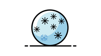 Light blue easter egg with snowflake decorations on white background