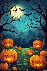halloween background with pumpkins