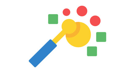 Magnifying Glass with Geometric Shapes - Focus and Analysis.