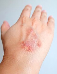 Hand with red, scaly rash