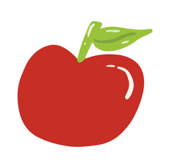 red apple with leaf