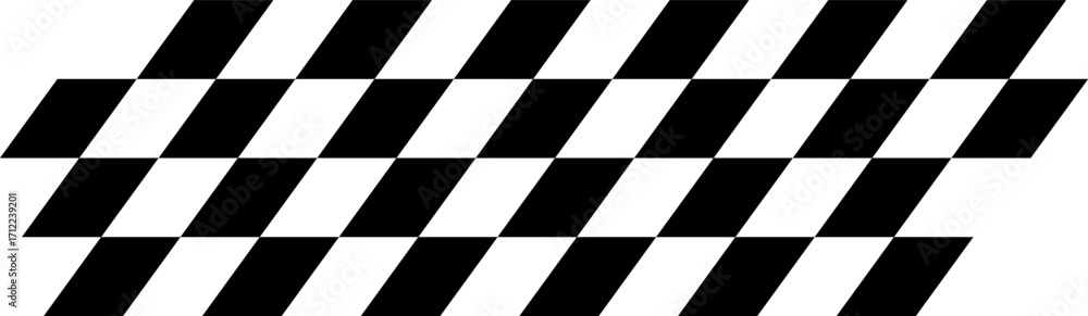 Poster diagonal checkerboard pattern design in black and white