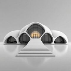 Fototapeta premium Futuristic wine pavilion with innovative glass design for modern architecture inspiration