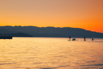 Fototapeta premium sunset on the river