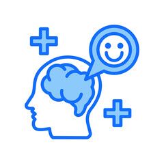 Positive Psychological blue color icon