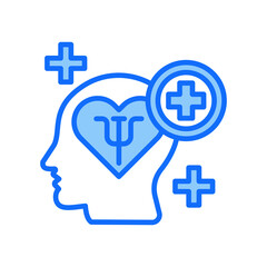 Obraz premium Health Psychology blue color icon