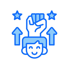 Motivation blue color icon