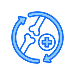 Rehabilitation blue color icon